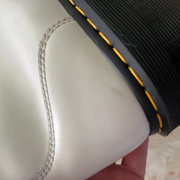 Dr. Martens Sz 8 Womens Jadon White Leather Platform Boot Lace Up Zip IN - Picture 13 of 13